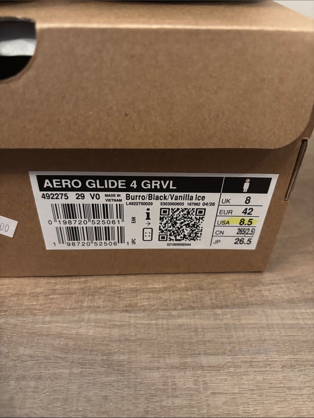 Salomon Men’s Aero Glide 4 Grvl burro black vanilla ice size 8.5 new with box - Picture 3 of 6